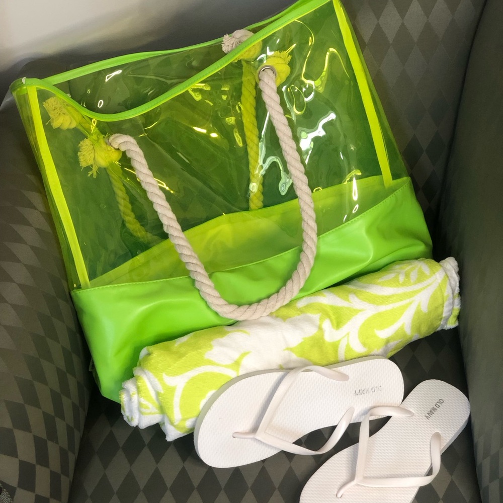 Lime Green Neon Beach Tote Bundle Size 7